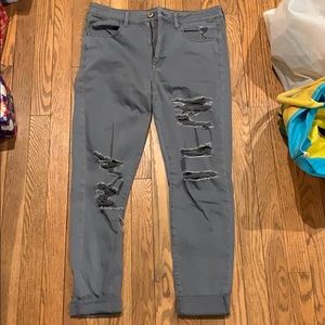 Blueish grey American eagle stretchy jeans